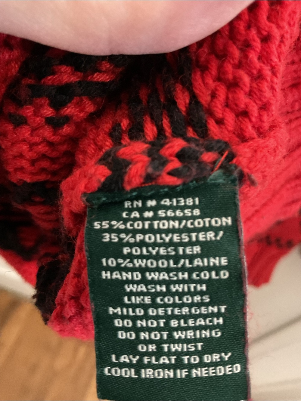 Lauren Ralph Lauren XL Red Black Fair Isle Sweater Wool Blend Holiday Nordic Pul - Picture 8 of 8